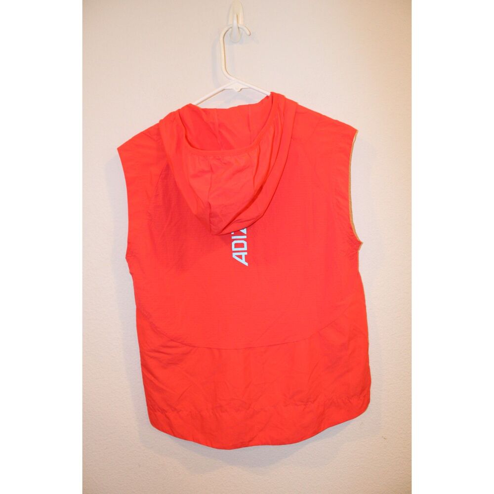 adidas Womens Adizero Vest packable size small coral orange - Picture 8 of 10